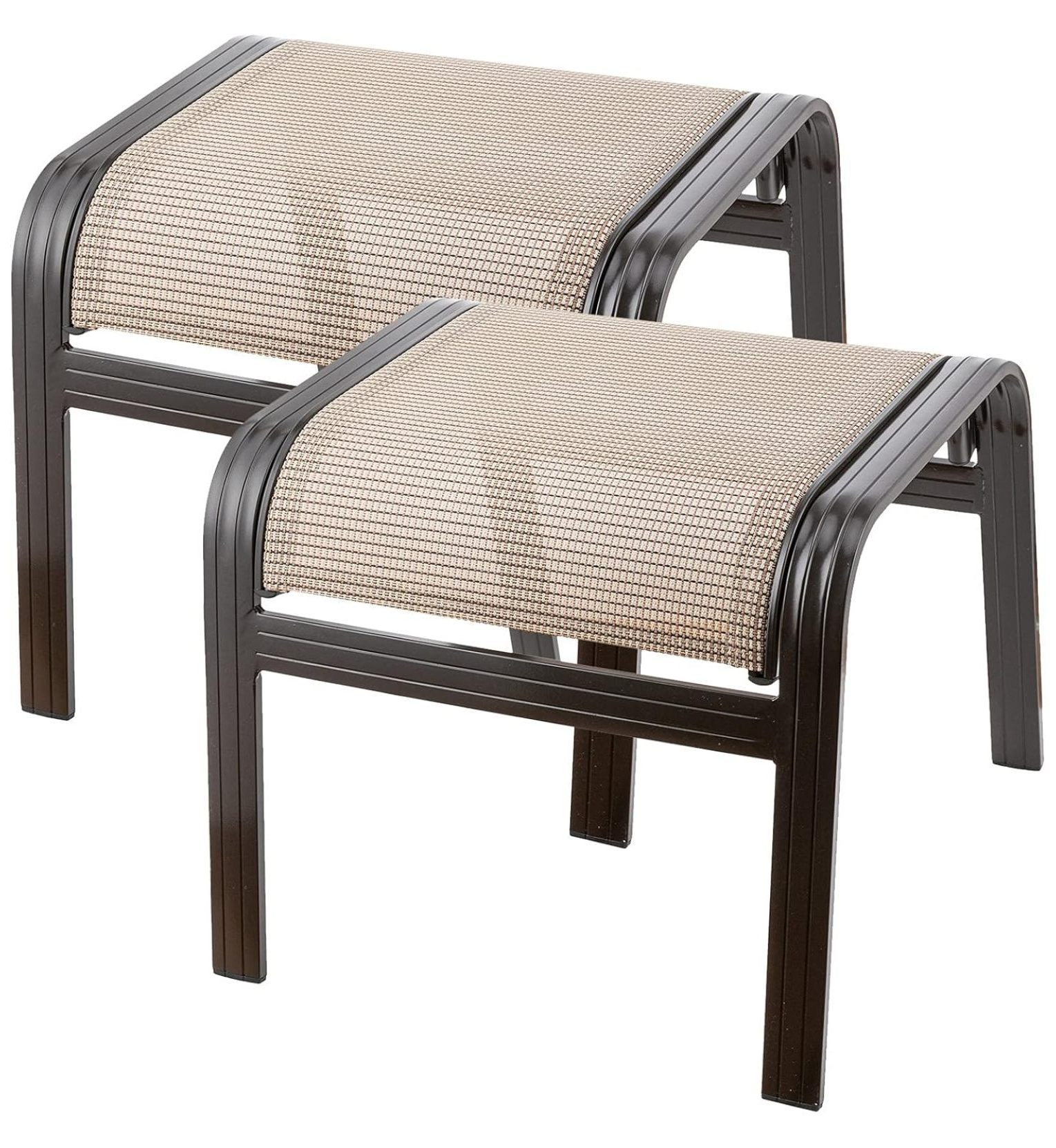 Outdoor Patio Footstools Aluminum Outdoor Ottomans Footrest Small