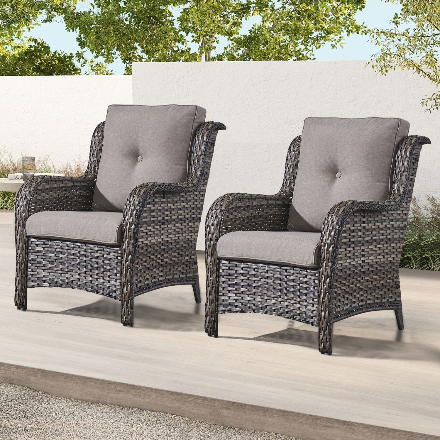 Outdoor Patio Furniture 2Piece Wicker Chair Wicker Club Chairs
