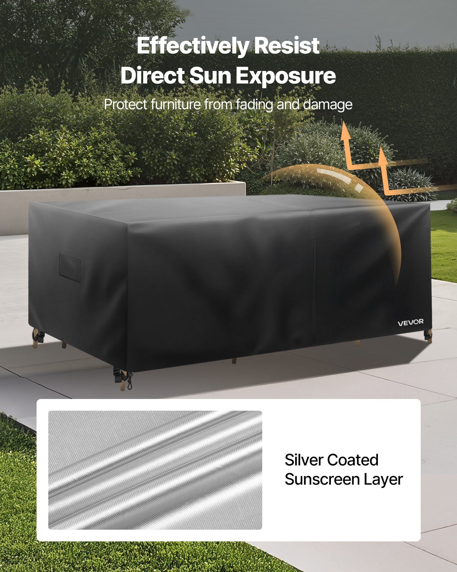 Outdoor Patio Furniture Cover 420D Waterproof 88x62 inch, Fits Table with 6 Chairs or Sofa Set, All-Weather Protection for Garden, Yard, Backyard