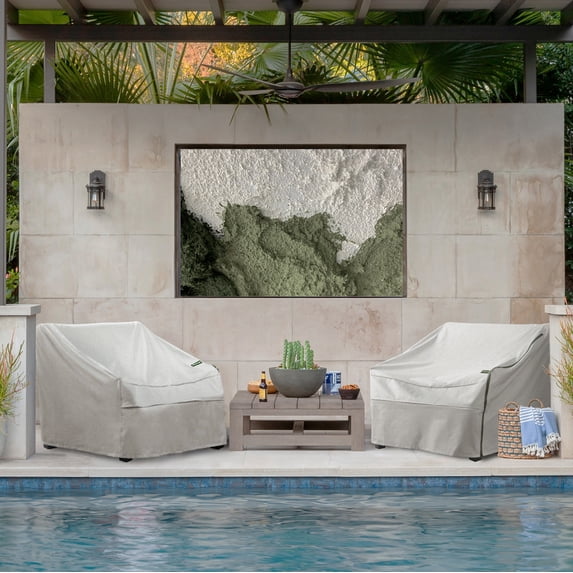 Outdoor Patio Furniture Cover Waterproof Chair Protector, 37"x 30"x 31", Light Gray, 2 Pack