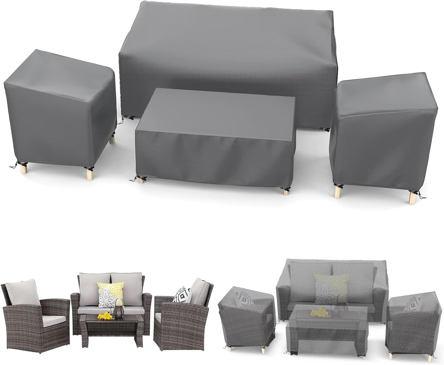 Outdoor Patio Furniture Covers Waterproof 4 Piece Set For 33 Photo Inspiration
