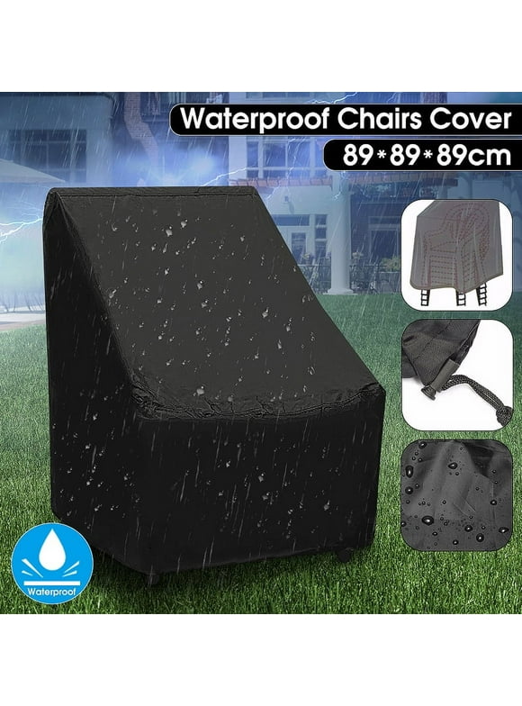 Outdoor Patio Furniture Covers Waterproof Chair Dust Rain Cover Outdoor Garden Patio Furniture Protection, Black