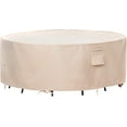 thumbnail image 1 of Outdoor Patio Furniture Covers, Waterproof UV Resistant Anti-Fading Cover for X-Large Round Table Chairs Set, Grey, 110" Dia x 27.5" H, 1 of 7