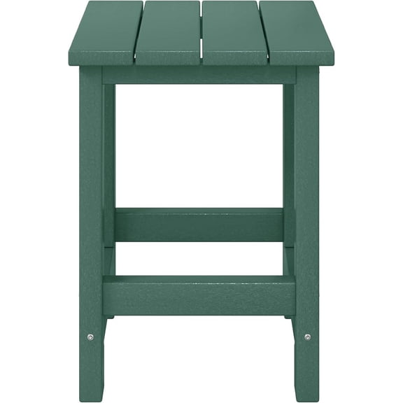 Outdoor Patio Furniture HDPE Adirondack Square Side Table, Dark Green