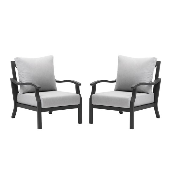 Outdoor Patio Furniture Outdoor Sofa Set All-Weather 2 Pieces Single Sofa Chair Aluminum Armchairs