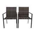thumbnail image 1 of Outdoor Patio Furniture Set 2 Pieces Wicker Chair Sets PE Rattan Patio Conversation Set Dining Chairs for All-Weather (Grey) 13776, 1 of 8