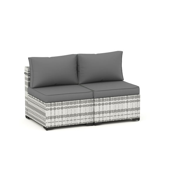 Outdoor Patio Furniture Set, Modular Rattan Sectional Sofa, Wicker Conversation Set for Backyard, Deck, Garden, or Balcony, Includes Protective Waterproof Cover