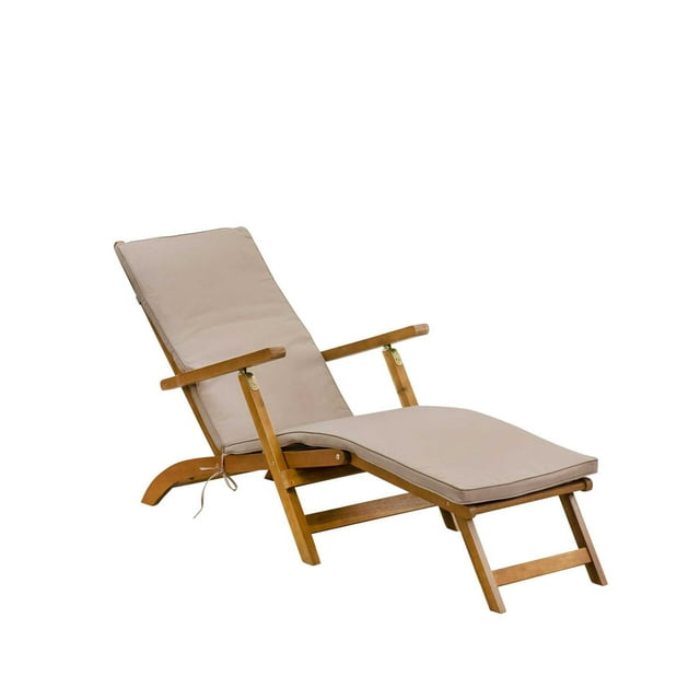 Outdoor Patio Garden Chairs - Salinas Deck Lounger Chairs - Natural Oil Finish