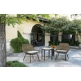 thumbnail image 1 of Outdoor Patio Garden Funiture Aruba 3PCS PE Wicker Rattan Coversation Seating Set W/2 Cushioned Deep Seating Chairs, 1PC Tile Top Side Table  -Natural/Blue Wicker Cushion, 1 of 11