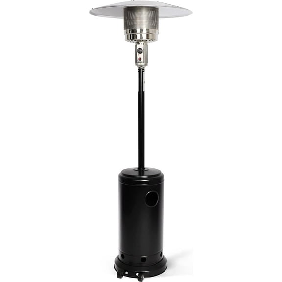 Outdoor Patio Heater, Propane Heater w/Wheels, Shelf Tabletop, Auto Shut Off Protection, 36000 BTU Tall Standing Gas Heater for Outdoor Use