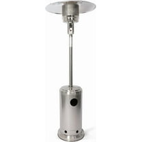 Outdoor Patio Heater, Stainless Steel Propane Heater w/Wheels, Shelf Tabletop, Auto Shut Off Protection, 36000 BTU Tall Standing Gas Heater for Outdoor Use