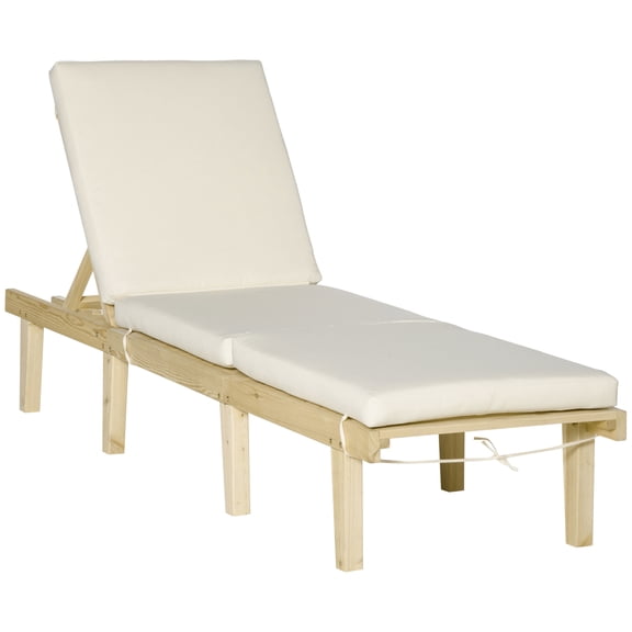 Outdoor Patio Lounge Chair With 4 And Removable Cushion For Sunbathing Comfy Deck Beach