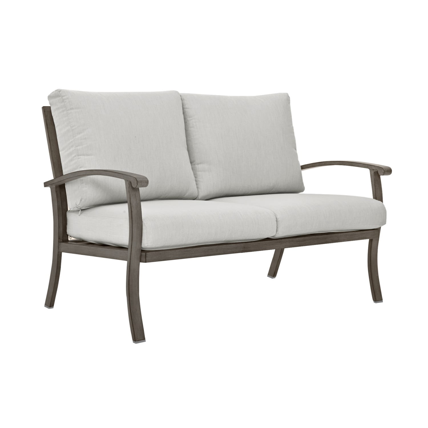 Outdoor Patio Loveseat, Aluminum 2-Seat Sofa with 5.1" Thick Cushions, Weather-Resistant Garden Couch for Balcony, Backyard, Porch, Light Gray