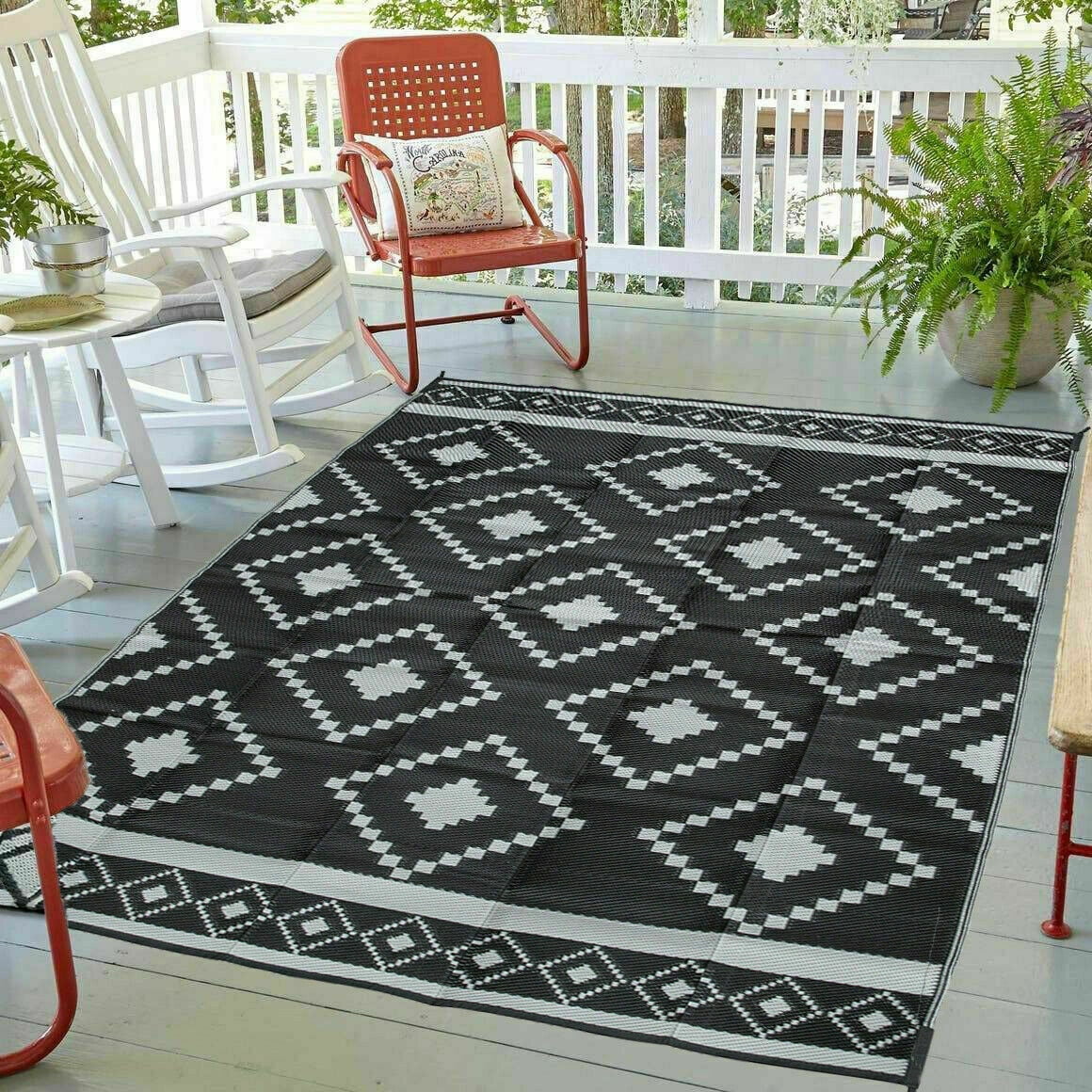 Outdoor Patio Mat RV Reversible Camping Picnic Carpet Deck Indoor Rug