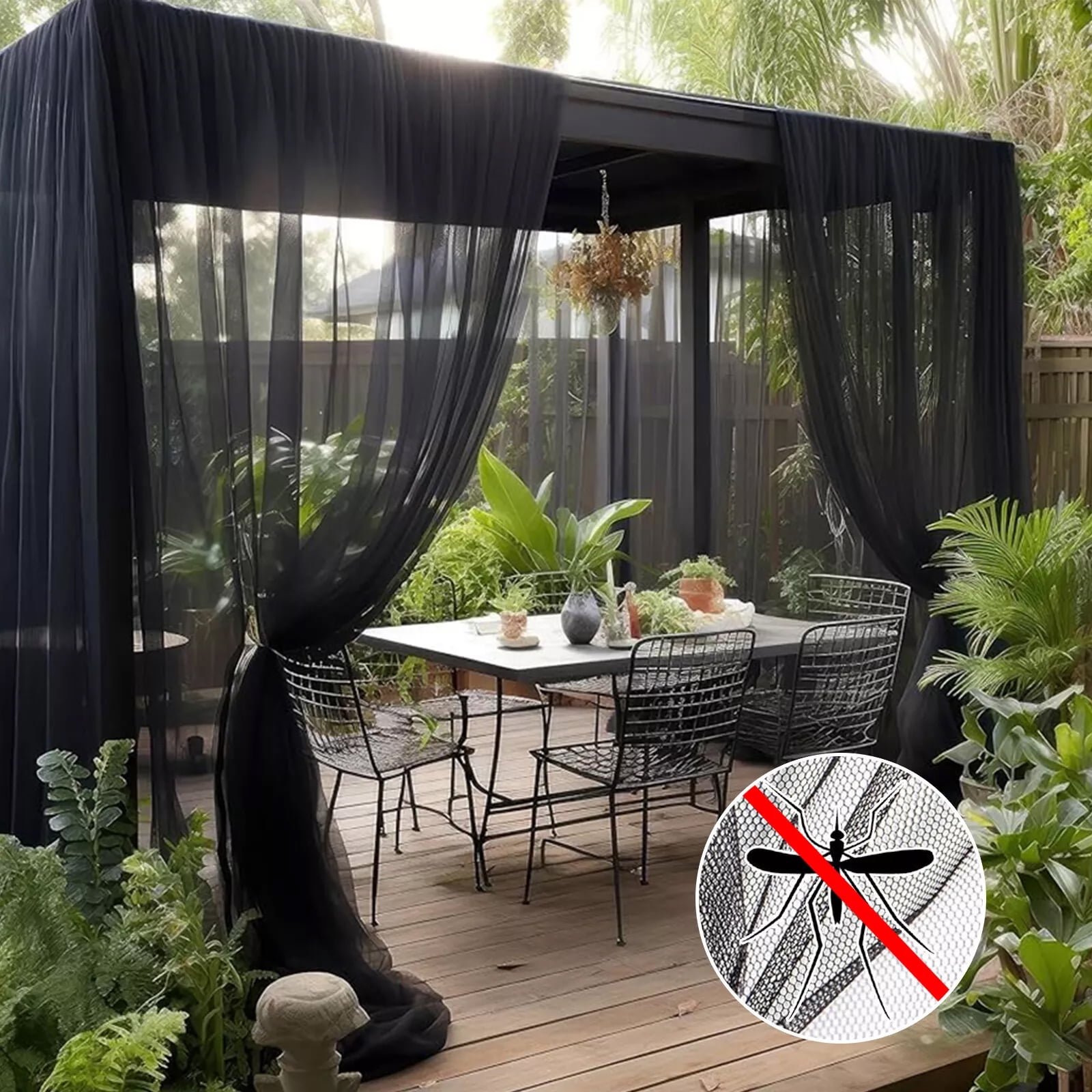 Outdoor Patio Mosquito Net Screen Mesh Curtains Netting Porch Garden ...