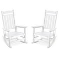 thumbnail image 1 of Outdoor Patio Rocking Chair Set of 2, White Garden Porch Rocker, Weather Resistant Finish, 1 of 8