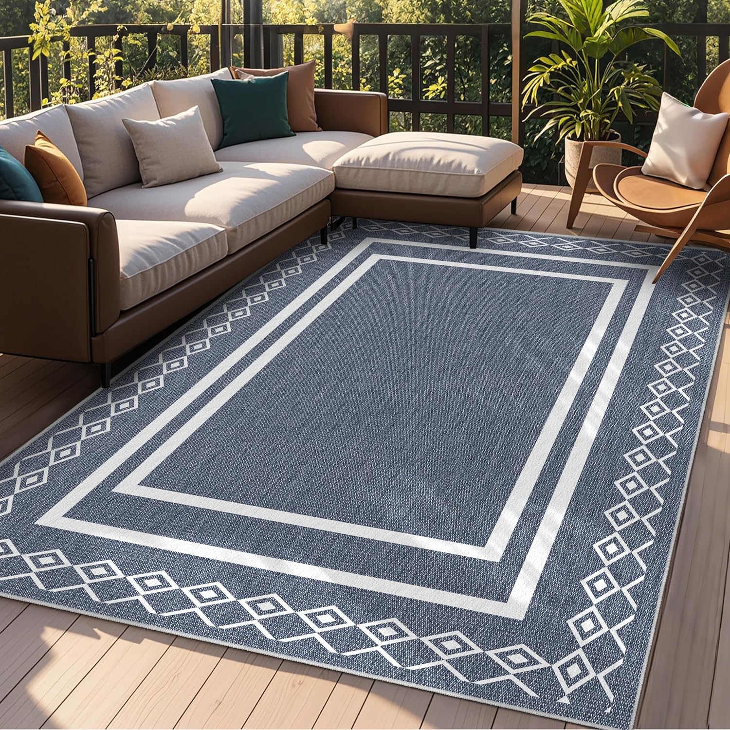 Outside Durable Rug Outdoor Patio Rug, Outside Rectangular Carpet, Moroccan Geometric Rugs ...