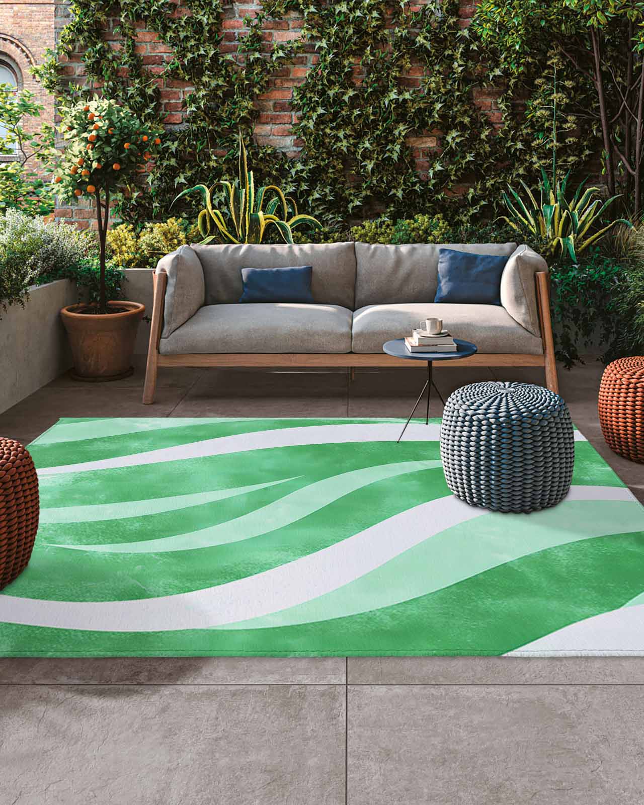 Outdoor Patio Rugs Green Stripe Outdoor Area Rug Modern Abstract Lines ...