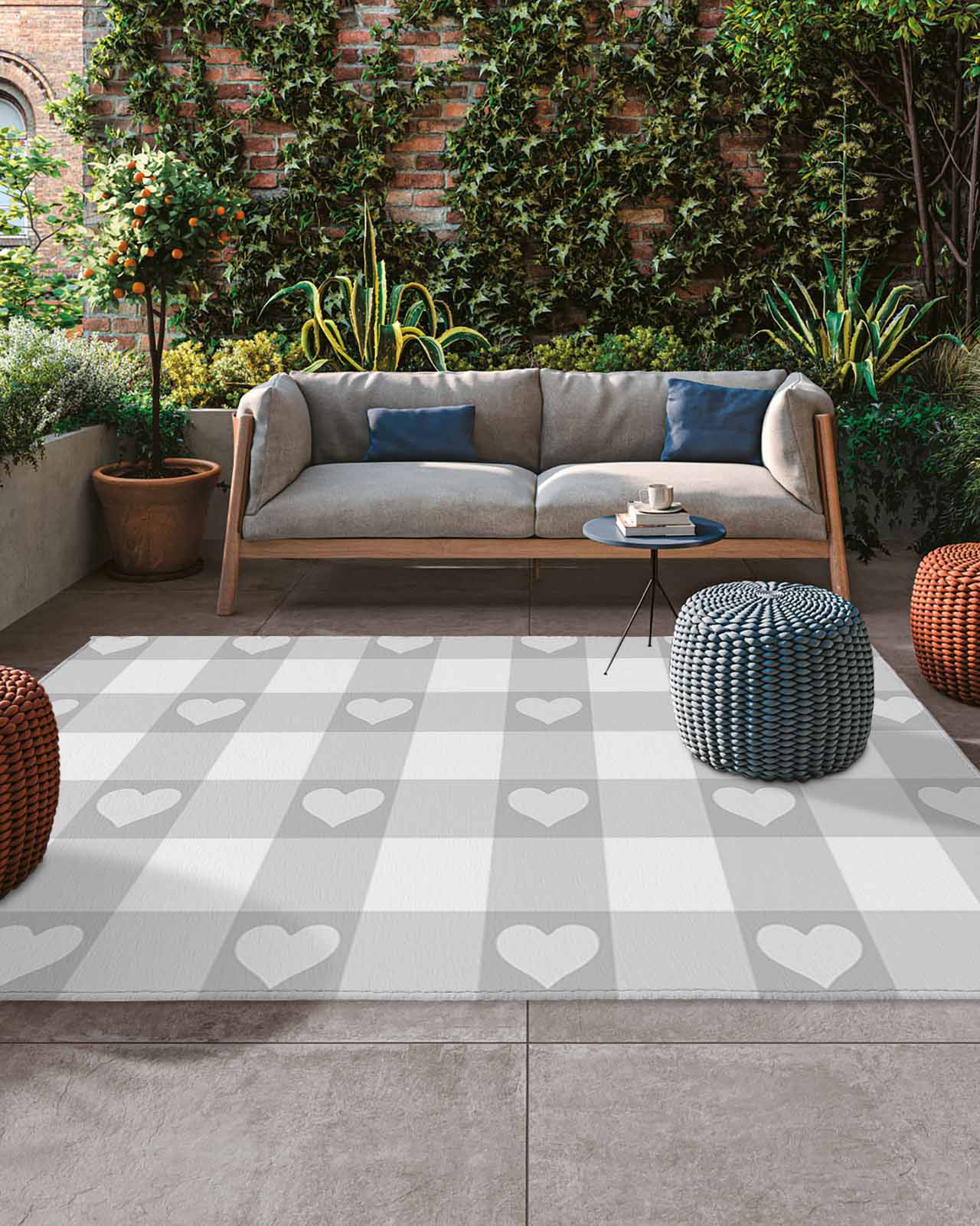 Outdoor Patio Rugs Love Buffalo Plaid Outdoor Area Rug Grey Check ...