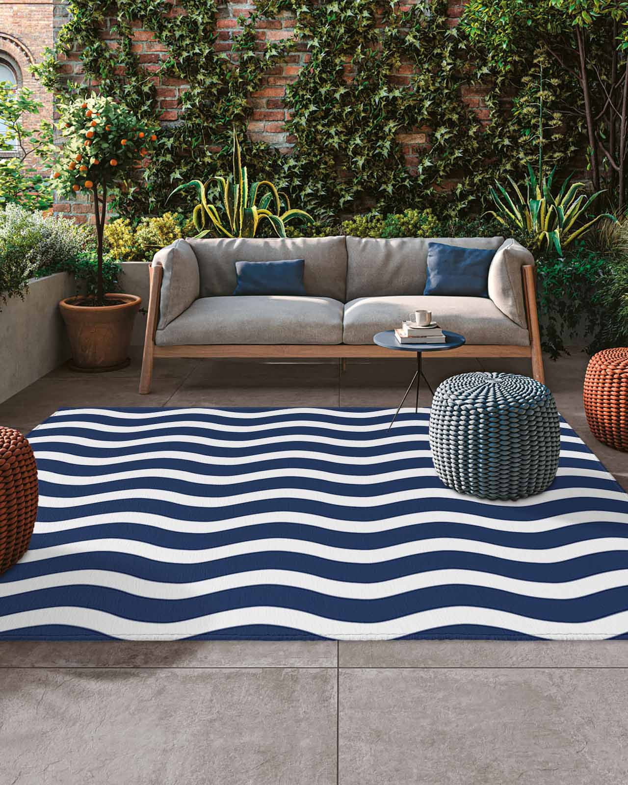 Navy Blue Outdoor Rug