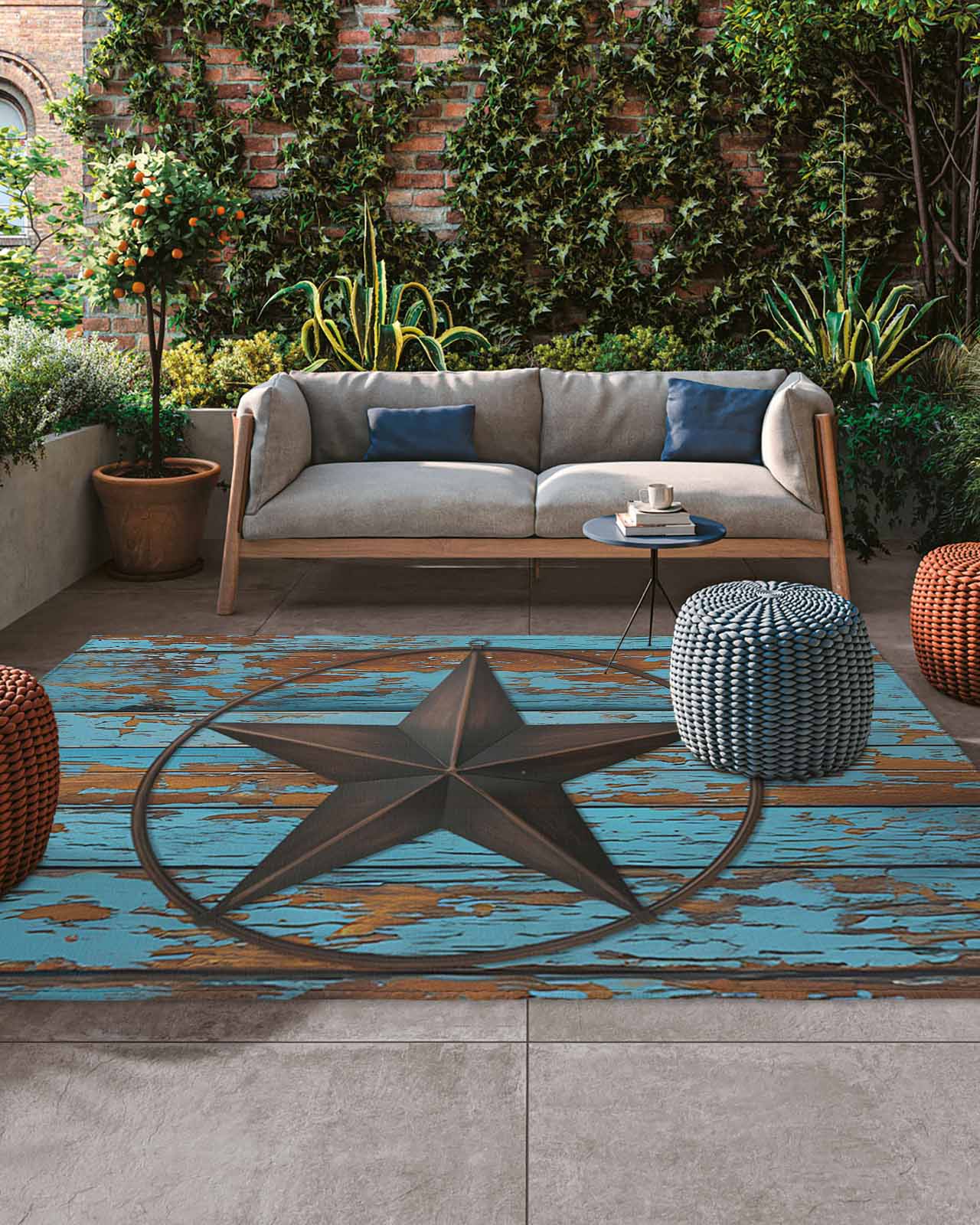 Outside Rustic Rug Outdoor Patio Rugs Western Texas Star Barn Outdoor Area Rug Rustic Teal ...