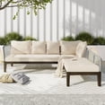 thumbnail image 1 of Outdoor Patio Sofa Set, All-Weather Conversation Set with Wood Frame and Pillows, Garden L-Shaped Couch Sectional Set for Lawn, Poolside, 1 of 7