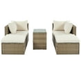 thumbnail image 1 of Outdoor Patio Sofa Set, Terrace Furniture Sectional Sofa with Ottomans And Cushions, Patio Wicker Rattan Conversation Sets, Brown, 1 of 15