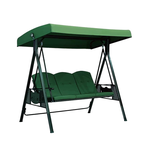 Outdoor Patio Swing 3 Seat Canopy and Seat Cover Set 210D Thickened Waterproof Replacement Swing Top Cover without Stand