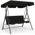 thumbnail image 1 of Outdoor Patio Swing Chair with Adjustable Canopy, Outdoor Patio Glider Swing with Heavy Duty Stand for 3 Adult Persons, Ideal for Deck, Lawn, Backyard, or Porch, Black, 1 of 7