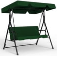 thumbnail image 1 of Outdoor Patio Swing Chair with Adjustable Canopy, Outdoor Patio Glider Swing with Heavy Duty Stand for 3 Adult Persons, Ideal for Deck, Lawn, Backyard, or Porch, Green, 1 of 14