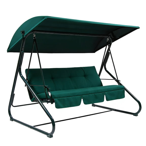 Outdoor Patio Swing Chair Canopy Replacement, 3 Seater Universal Patio Swing Cover Replacement For Garden Swing Patio Furniture (Swing Not Included - Green, 76x48x8 Inch)
