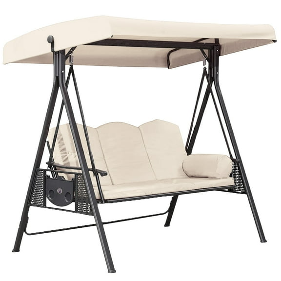 Outdoor Patio Swing Chair Canopy Replacement, Waterproof Windproof Anti-UV Heavy Duty Rip Proof Garden Hammock Top Cover, Garden Furniture Covers, 3 Seater Porch Swing Seat Canopy Cover