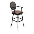 thumbnail image 1 of Outdoor Patio Swivel 30" Bar Stool - Adelle - Multi Sun Stripe - black frame, 1 of 3