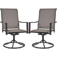 thumbnail image 1 of Outdoor Patio Swivel Chairs, Set of 2 Rocker Dining Chairs with Texteline Fabric and Metal Frame for Lawn Deck Backyard, Brown, 1 of 9