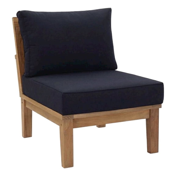Outdoor Patio Teak Sofa With Cushions And Modern Design