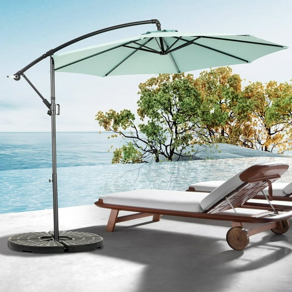 Outdoor Patio Umbrella with Push Button Tilt & Crank, 6 Sturdy Ribs for Deck Pool Backyard