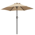 thumbnail image 1 of Outdoor Patio Umbrella, 7.5ft Table Market Umbrella with Push Button Tilt and Crank & Sturdy Ribs UV Protection for Garden, Deck, Backyard, Pool, Tan, 1 of 6