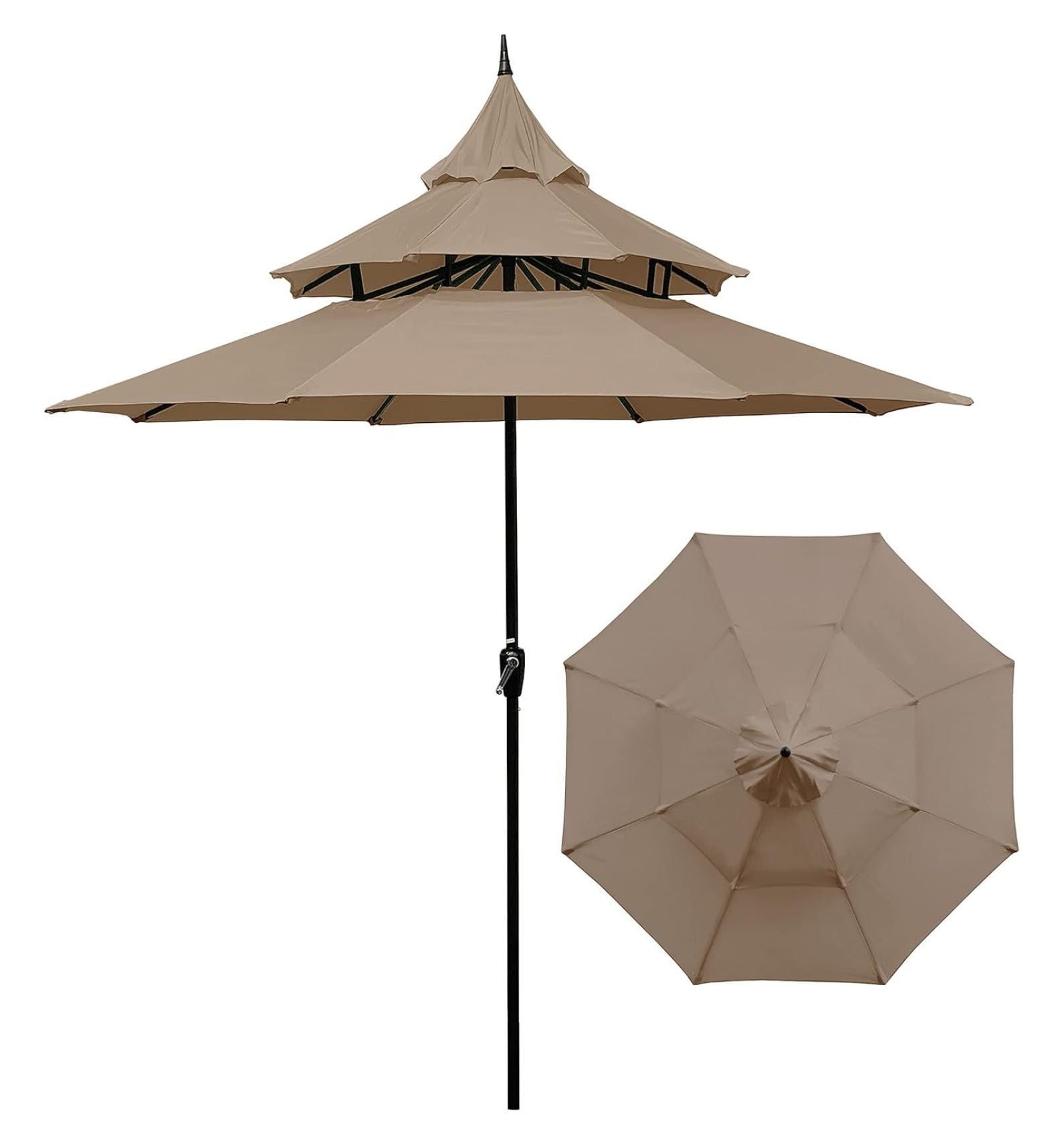 Outdoor Patio Umbrella 9 Ft Pagoda with Crank, Weather Resistant, UV ...