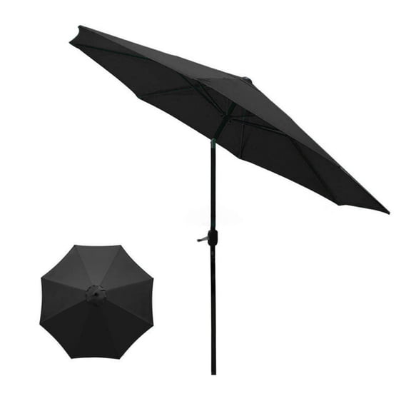 Outdoor Patio Umbrella with NO Push Button Tilt and Crank, Table Umbrellas 8 Sturdy Sun Umbrella Replacement Cloth 118 Inch Diameter With 8 Bones Ribs Waterproof for Pool,Market,Terrace,Beach