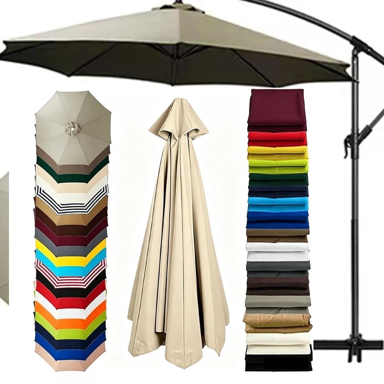11 8 ribs patio umbrella fabric replacement 11ft 8 Ribs Cantilever Supporting Bar Umbrella Replacement Canopy – Covered  Living