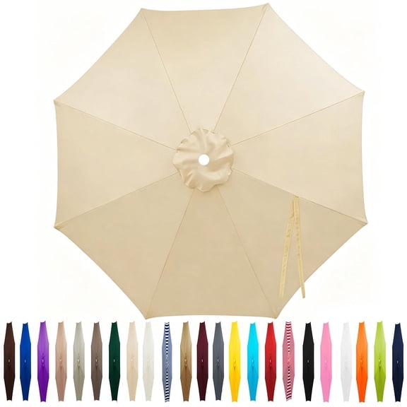 Outdoor Patio Umbrella Replacement Canopy 7.5ft/9ft 6/8 Ribs, Cantilever Offset Patio Umbrella Fabric Cover Resistant Waterproof Shade for Table Pool