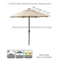 thumbnail image 1 of Outdoor Patio Umbrella Replacement Canopy for 11ft 8 Ribs Sun Protection UPF 50+ Replacement Umbrella Canopy, Beige, 1 of 6