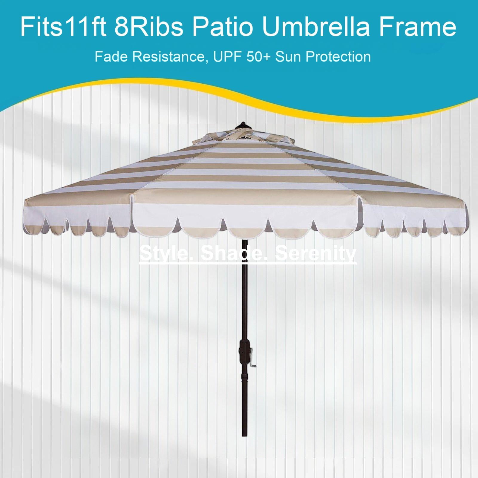 Bayside21 Umbrella Replacement Canopy for 11 foot Outdoor Patio Umbrella, Vented Canopy, 2 Years Faded Resistant and Sun Protection UPF 50+, Red Coating Outside and Red White Stripe Underneath - Walmart.com Bayside21 Umbrella Replacement Canopy for 11 foot Outdoor Patio Umbrella, Vented Canopy, 2 Years Faded Resistant and Sun Protection UPF 50+, Red Coating Outside and Red White Stripe Underneath - Walmart.com