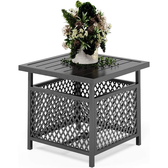 Outdoor Patio Umbrella Side Table Base Stand with 1.57" Hole for Garden or Pool Use Black