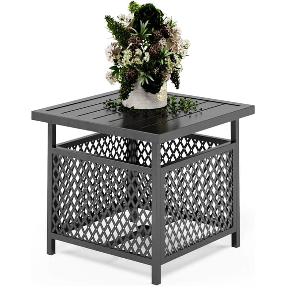 Outdoor Patio Umbrella Side Table Base Stand with 1.57" Umbrella Hole for Garden,Pool Deck