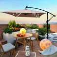 thumbnail image 1 of Outdoor Patio Umbrella with Solar Lights, 2x3M Rectangle LED Solar Powered Umbrella with Crank and Cross Base, Market Waterproof 6 Ribs Umbrella for Garden Deck Backyard Pool, 1 of 8