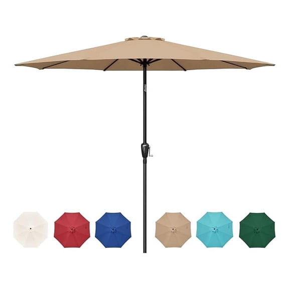 Outdoor Patio Umbrella Table Umbrellas with Push Button Tilt/Crank, UV Protection Waterproof for Garden Deck Backyard Pool,