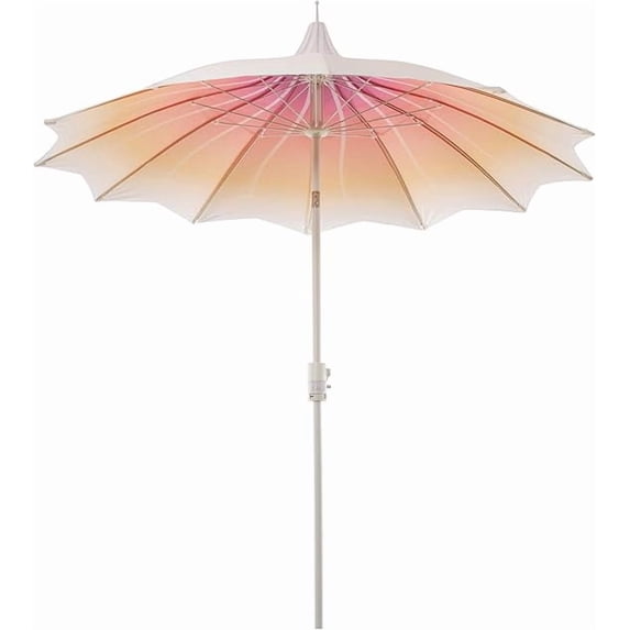 Outdoor Patio Umbrella with LED Lights, 9FT Canopy, 360° Rotation & Tilt for Deck Poolside