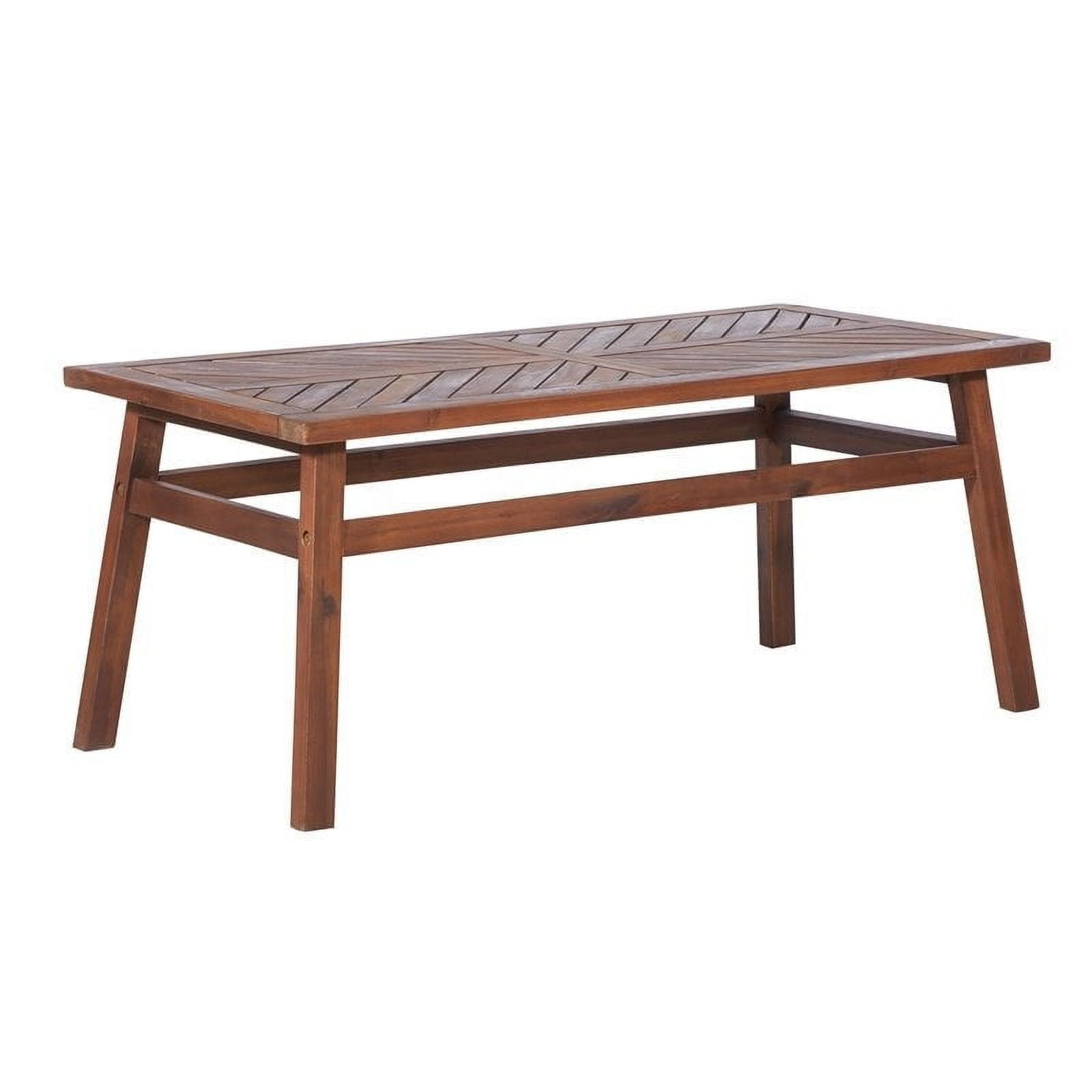 Outdoor Acacia Wood Patio Coffee Table in Dark Brown, Perfect for Outside Use - Walmart.com