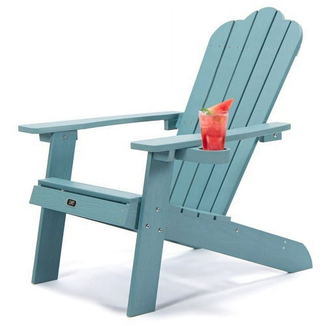 Outdoor Patio Wooden Classic Adirondack Chair Lounge Chair - Blue